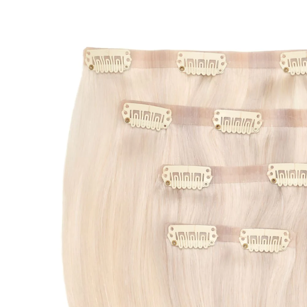 Stranded 14" Seamless Clip-in Human Hair Extension (95g) - Colour #112/600 Luna Sky - Image 2