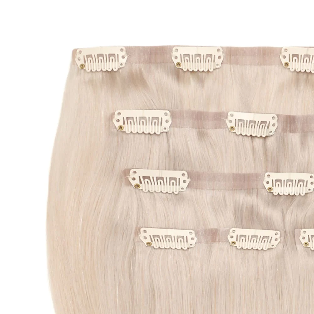 Stranded 14" Seamless Clip-in Human Hair Extension (95g) - Colour #112 Ash Moon - Image 2