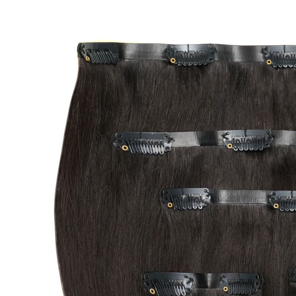 Stranded 14" Seamless Clip-in Human Hair Extension (95g) - Colour #1B Queen of the night - Image 2