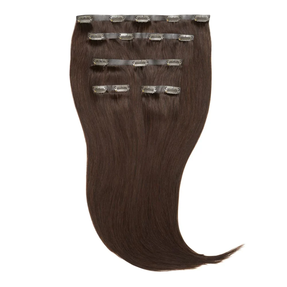 Stranded 14" Seamless Clip-in Human Hair Extension (95g) - Colour #2 Nigella