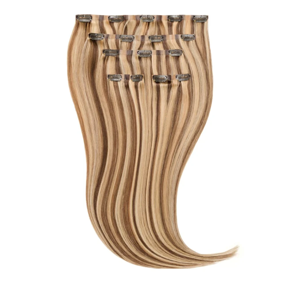 Stranded 14" Seamless Clip-in Human Hair Extension (95g) - Colour #6/16/613 Safari Sunset