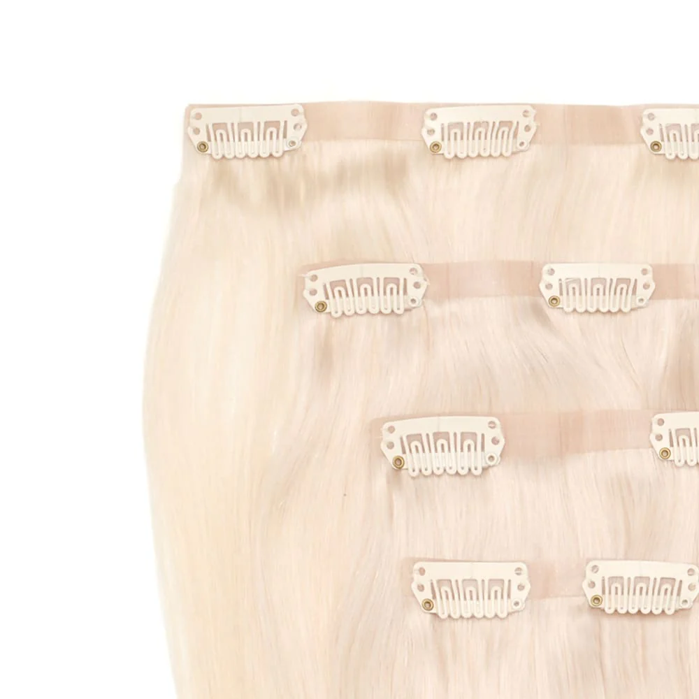 Stranded 14" Seamless Clip-in Human Hair Extension (95g) - Colour #600 White Lily - Image 2