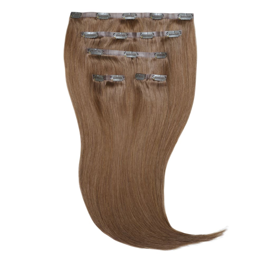 Stranded 14" Seamless Clip-in Human Hair Extension (95g) - Colour #8 Hazel Princess