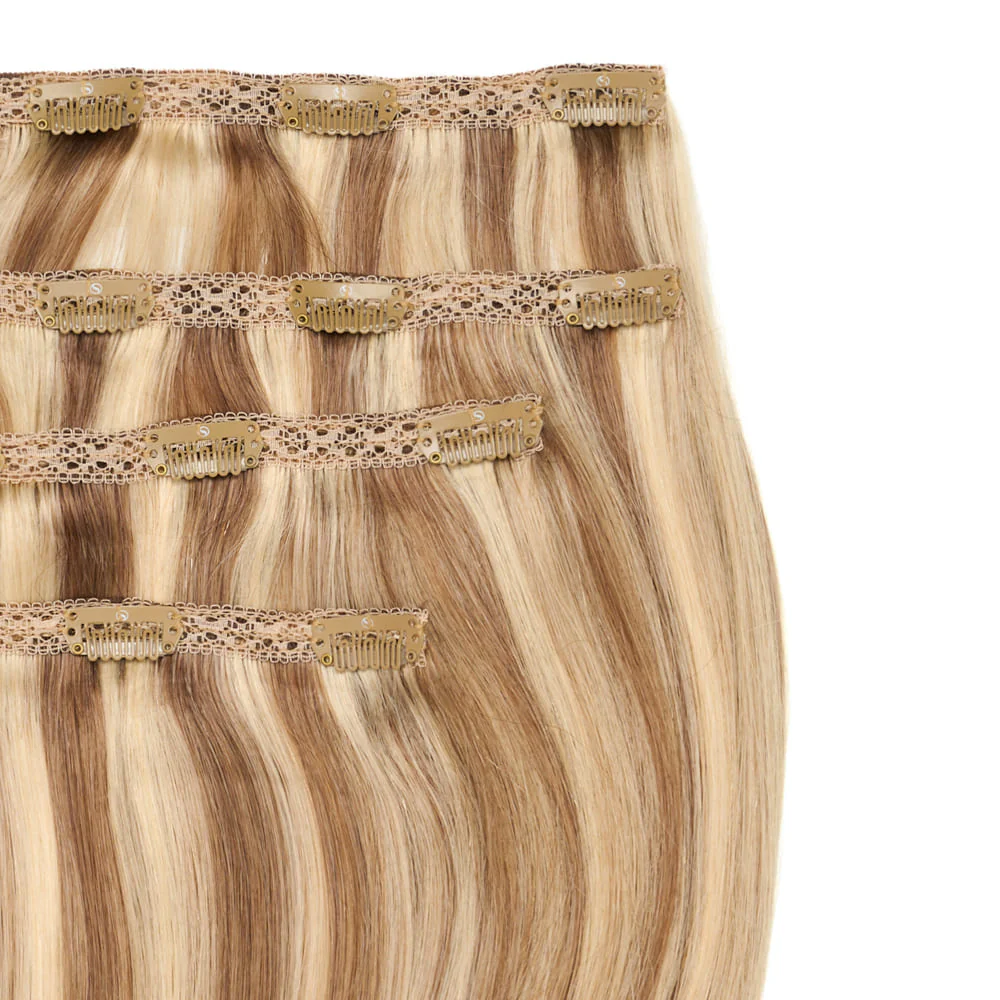 Stranded 16" Lace Clip-in Human Hair Extension (140g) - Colour #10/613 Camelia - Image 2