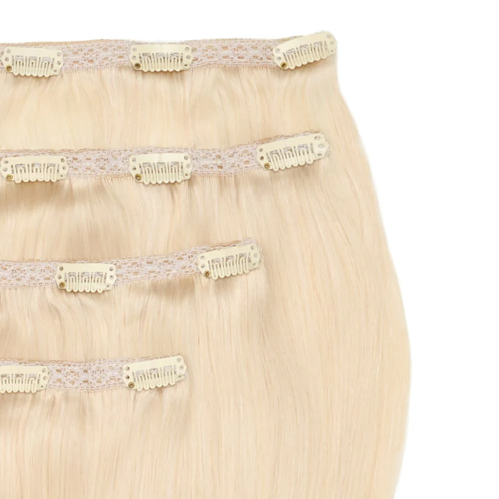 Stranded 16" Lace Clip-in Human Hair Extension (140g) - Colour #1001 Polar Star - Image 2