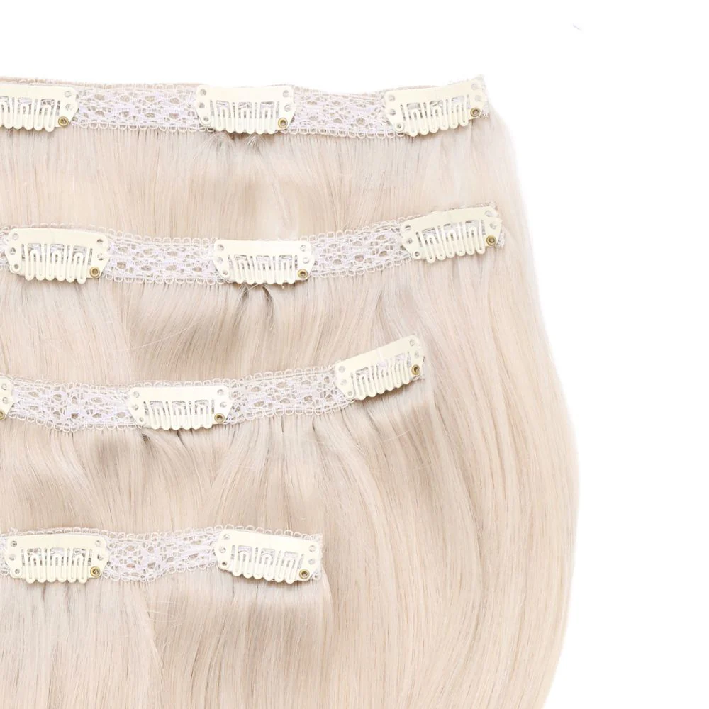 Stranded 16" Lace Clip-in Human Hair Extension (140g) - Colour #101 New Love - Image 2