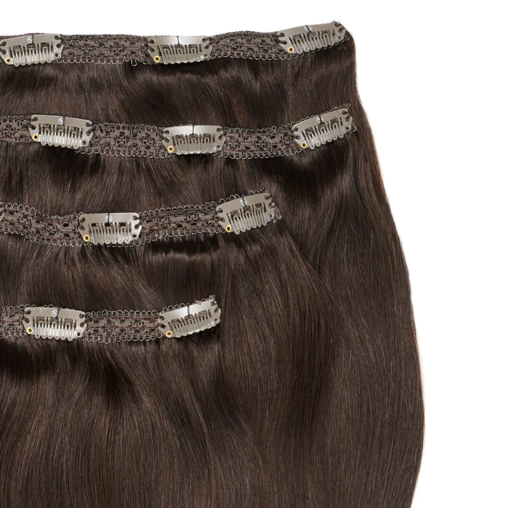 Stranded 16" Lace Clip-in Human Hair Extension (140g) - Colour #2 Nigella - Image 2