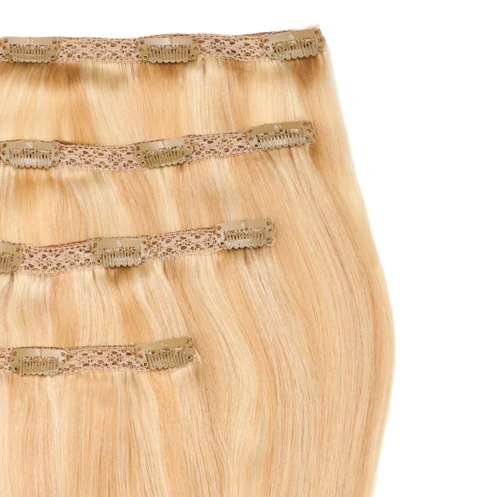 Stranded 16" Lace Clip-in Human Hair Extension (140g) - Colour #27/613 Daffodil Dreams - Image 2