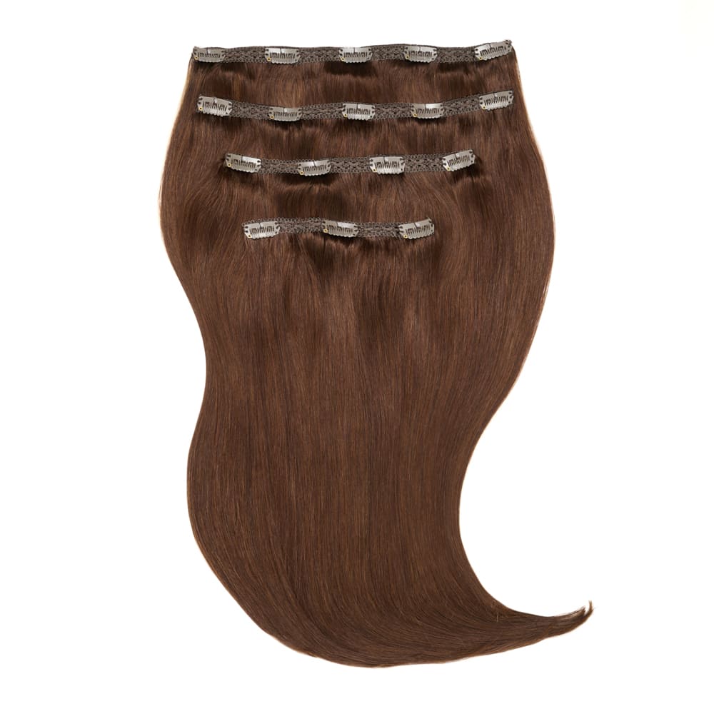 Stranded 16" Lace Clip-in Human Hair Extension (140g) - Colour #4 Chocolate Dahlia