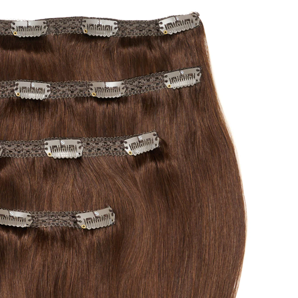 Stranded 16" Lace Clip-in Human Hair Extension (140g) - Colour #4 Chocolate Dahlia - Image 2