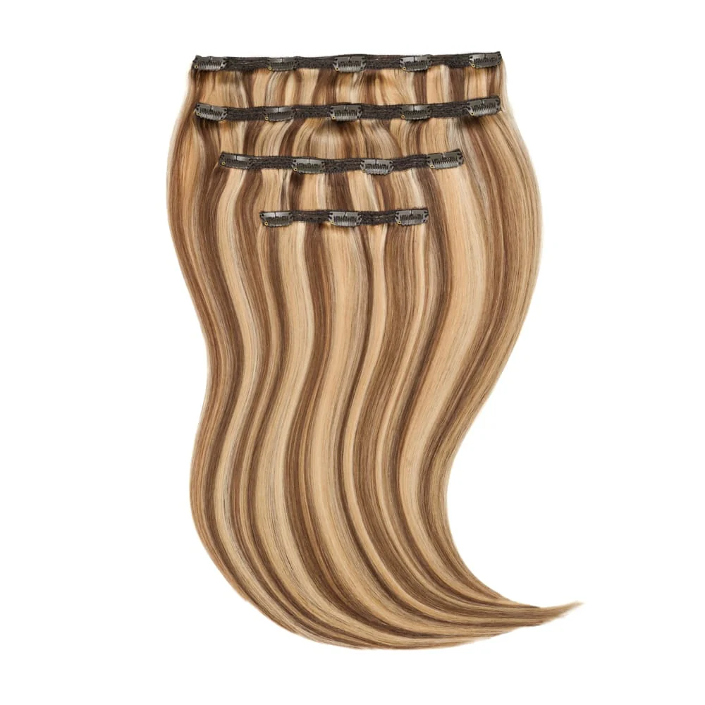 Stranded 16" Lace Clip-in Human Hair Extension (140g) - Colour #6/16/613 Safari Sunset