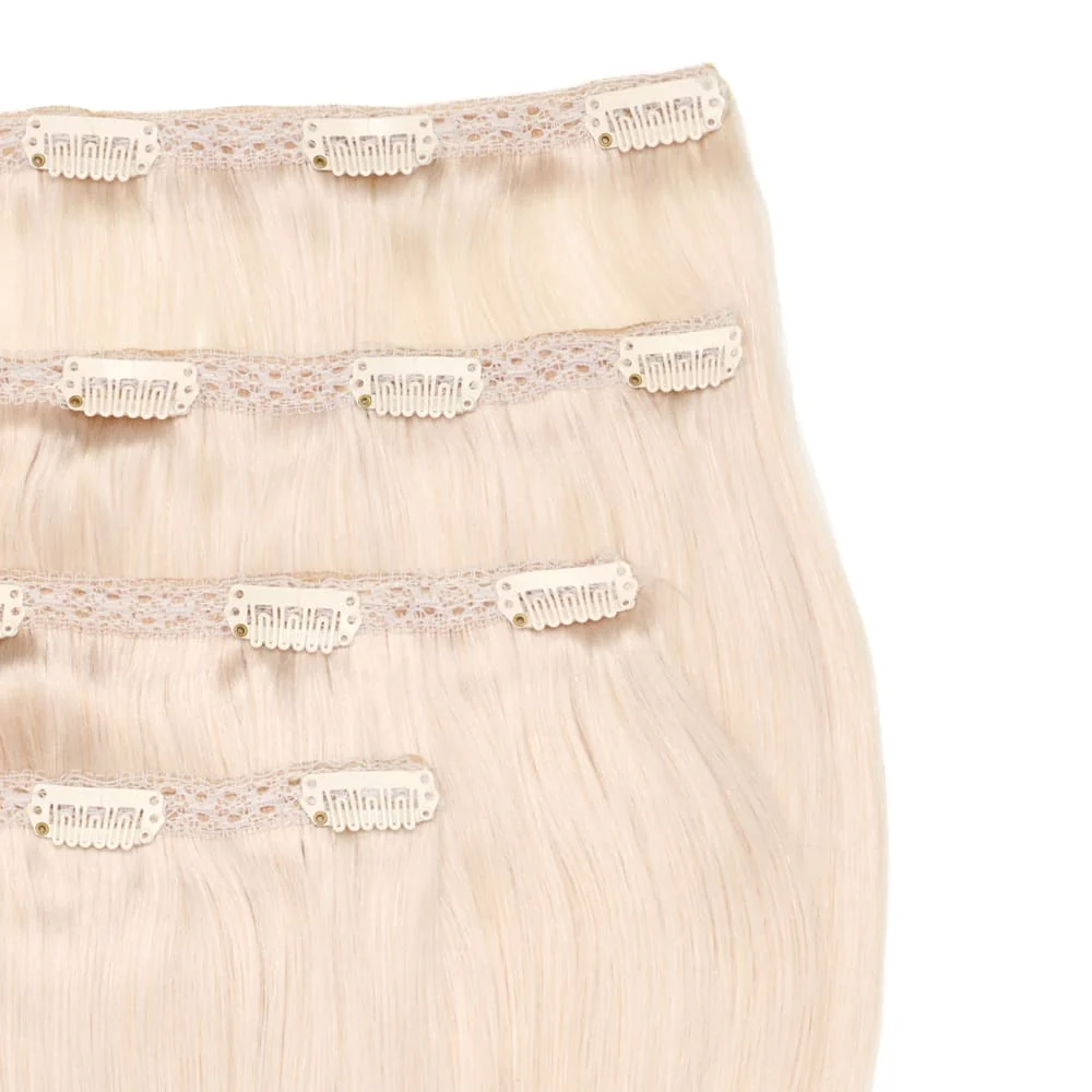 Stranded 16" Lace Clip-in Human Hair Extension (140g) - Colour #600 White Lily - Image 2