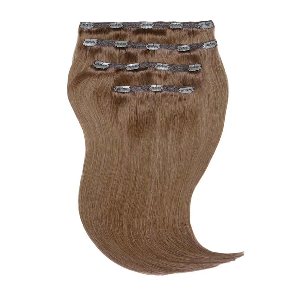 Stranded 16" Lace Clip-in Human Hair Extension (140g) - Colour #8 Hazel Princess