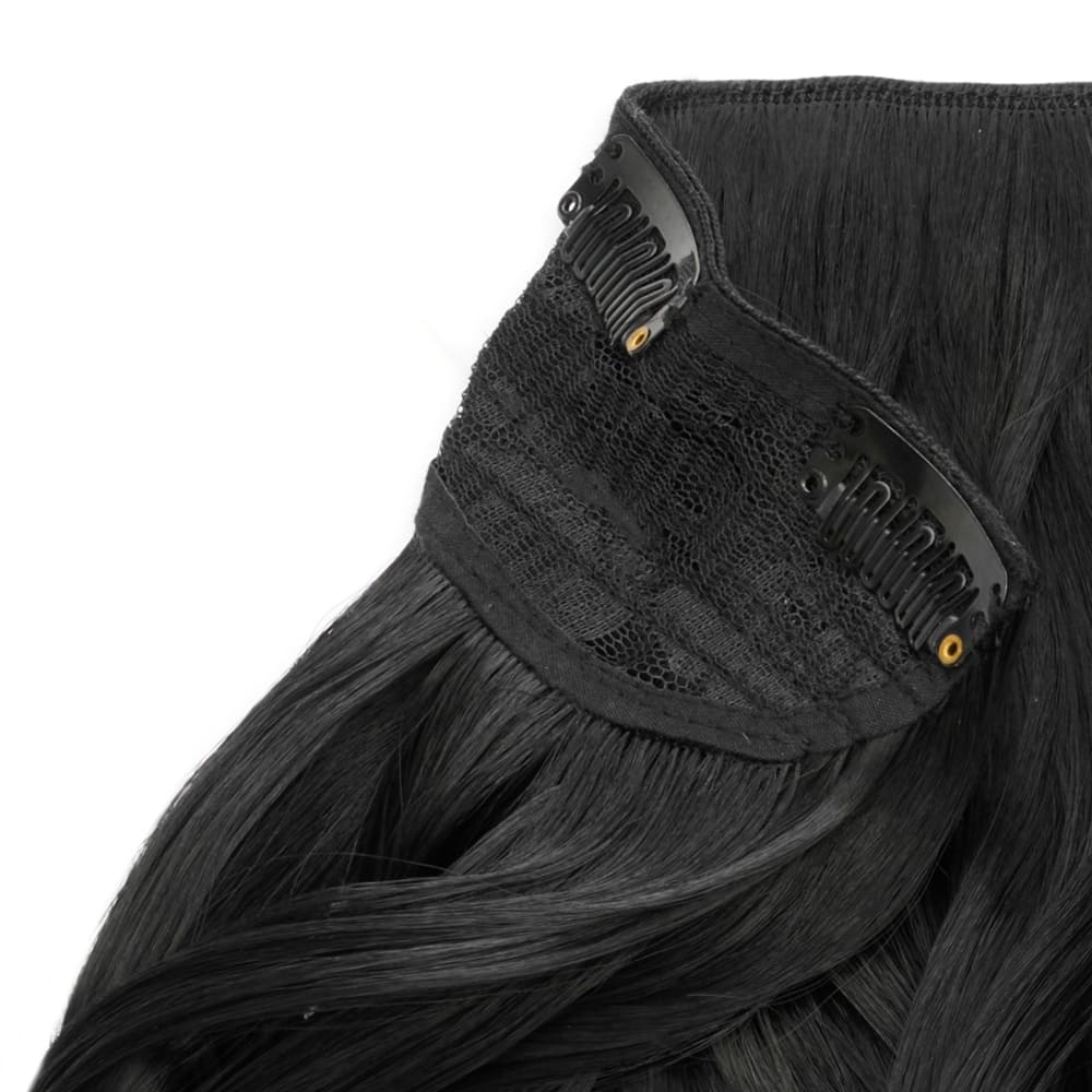 Stranded 16" One Piece Curly Clip-in Hair Extension - Colour #1 Black Magic - Image 3
