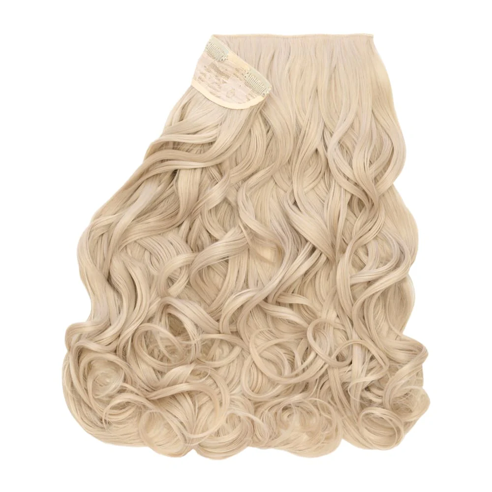 Stranded 16" One Piece Curly Clip-in Hair Extension - Colour #101 New Love - Image 2