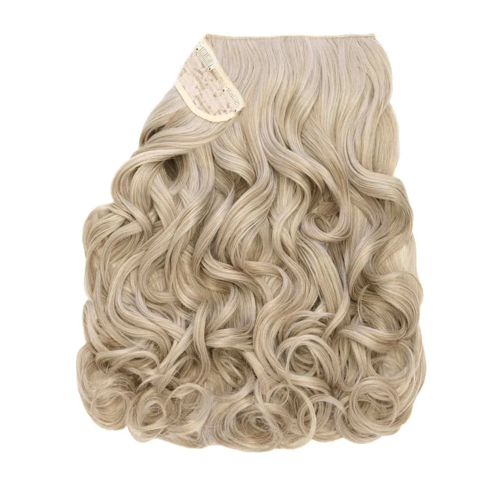 Stranded 16" One Piece Curly Clip-in Hair Extension - Colour #112 Ash Moon - Image 2