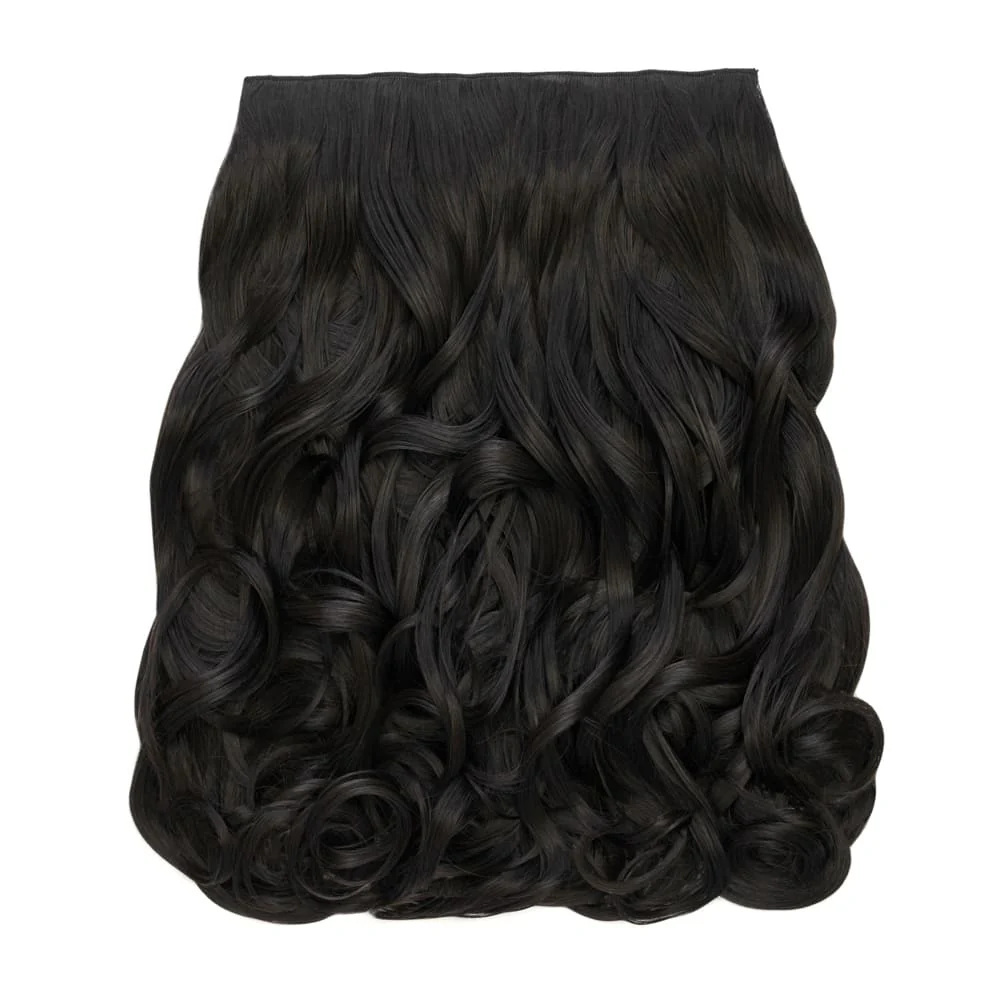 Stranded 16" One Piece Curly Clip-in Hair Extension - Colour #1B Queen of the night