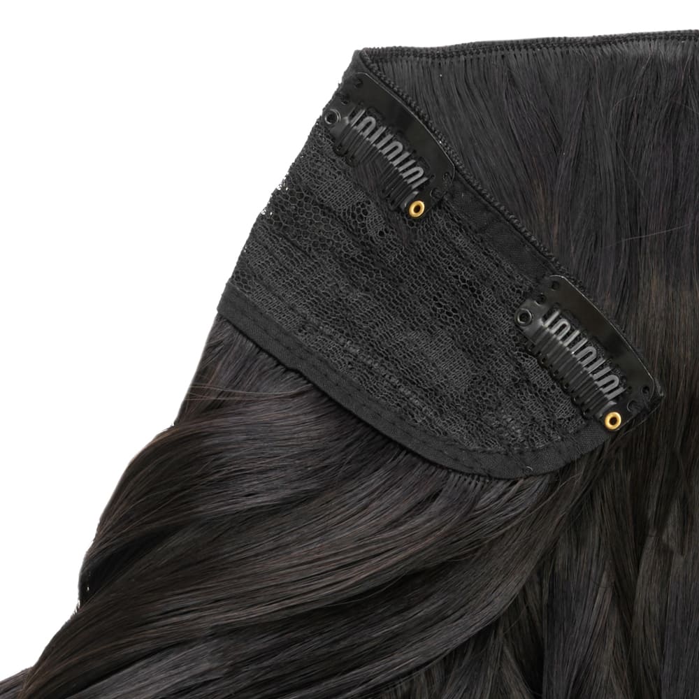 Stranded 16" One Piece Curly Clip-in Hair Extension - Colour #1B Queen of the night - Image 3