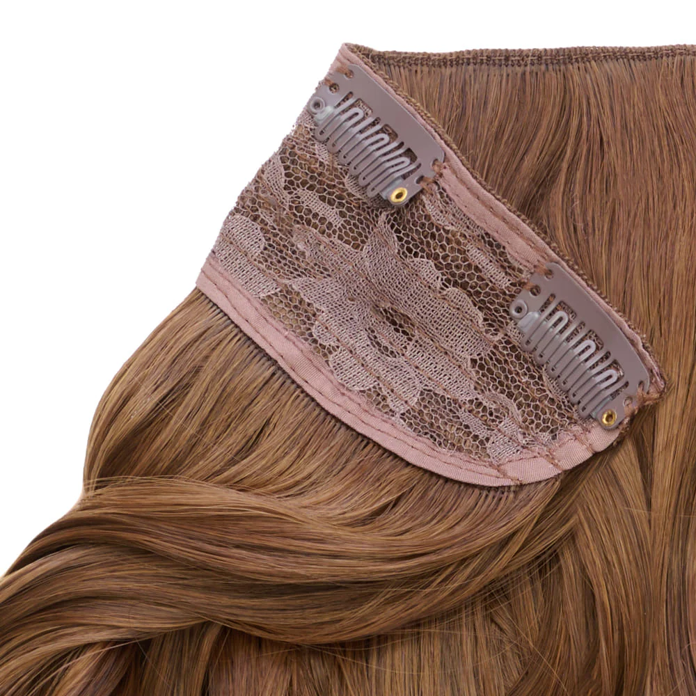 Stranded 16" One Piece Curly Clip-in Hair Extension - Colour #5 Caramel Cosmos - Image 3