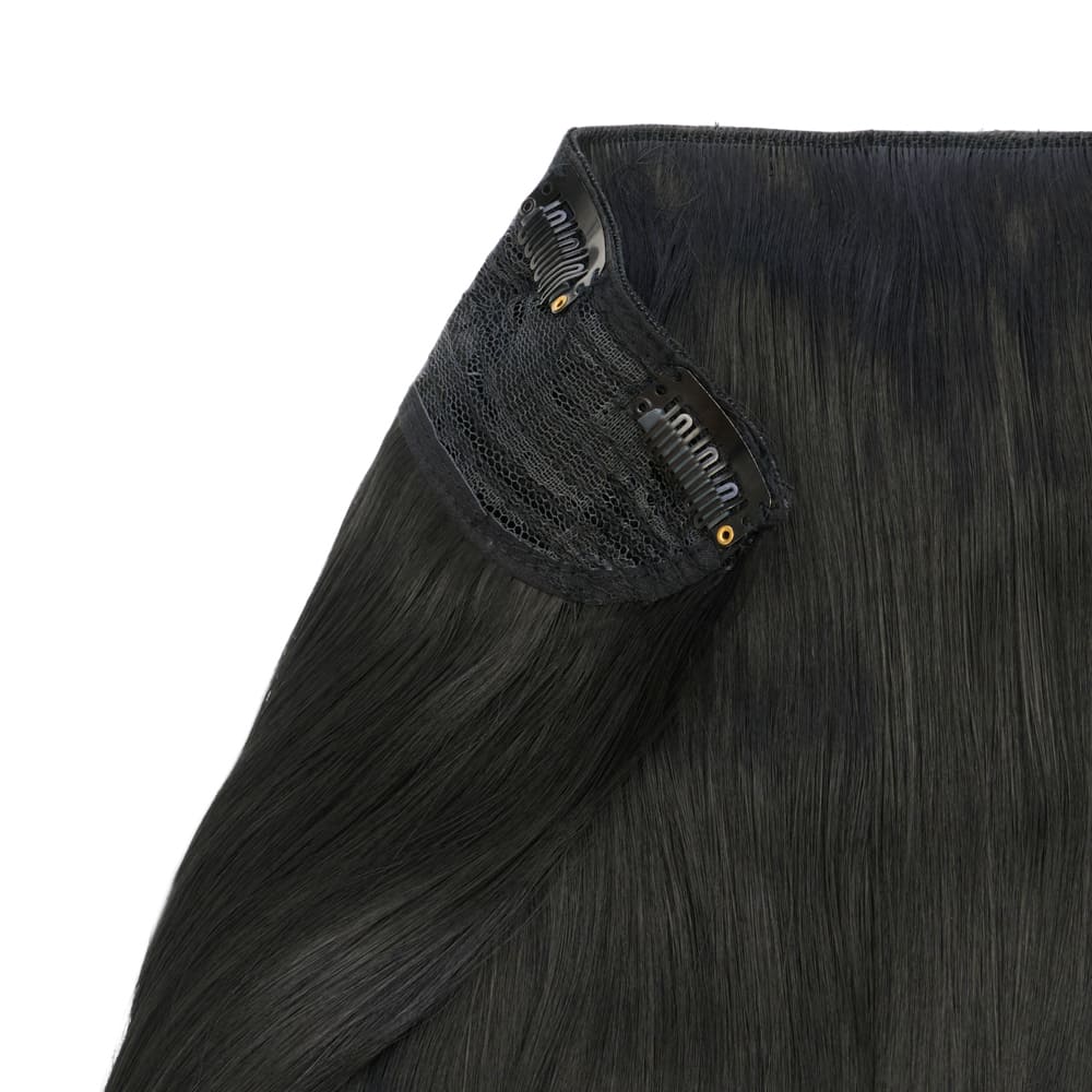 Stranded 16" One Piece Flicky Clip-in Hair Extension - Colour #1 Black Magic - Image 3