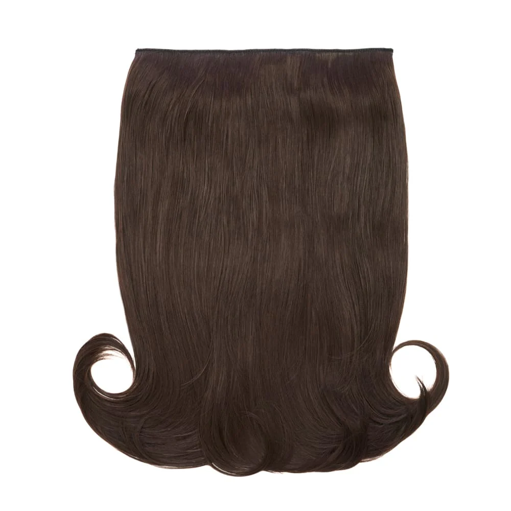 Stranded 16" One Piece Flicky Clip-in Hair Extension - Colour #4 Chocolate Dahlia