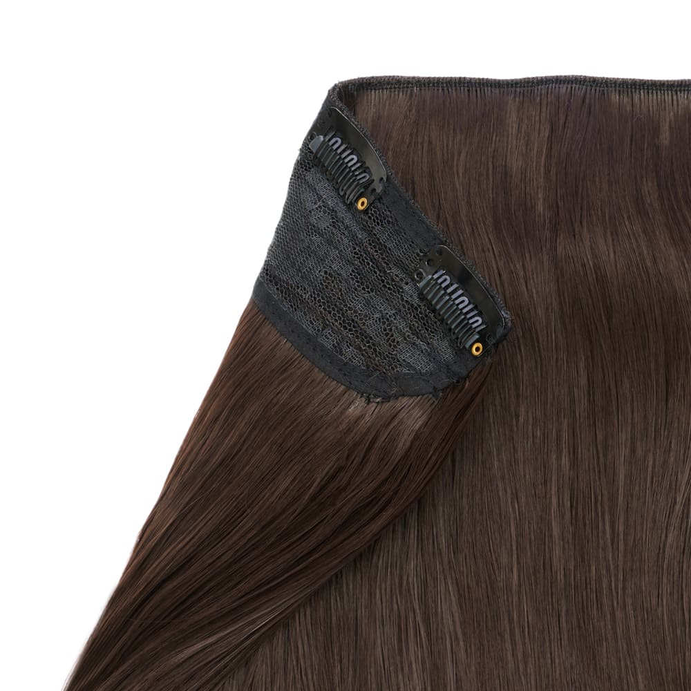 Stranded 16" One Piece Flicky Clip-in Hair Extension - Colour #4 Chocolate Dahlia - Image 3