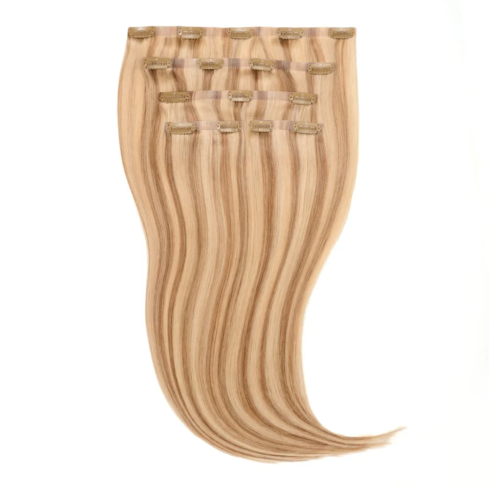 Stranded 18" Seamless Clip-in Human Hair Extension (105g) - Colour #10/16/22 Ballerina Musk