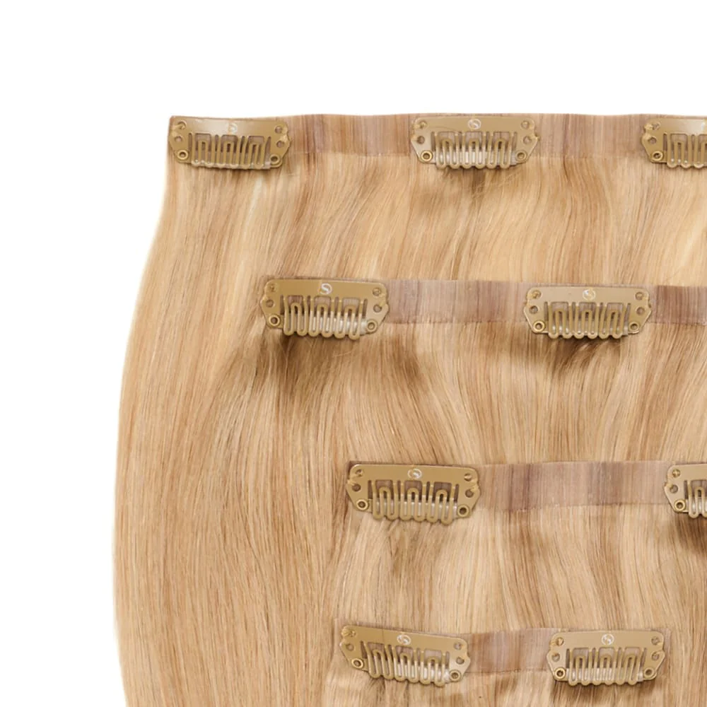 Stranded 18" Seamless Clip-in Human Hair Extension (105g) - Colour #10/16 Vanilla Bomb - Image 2