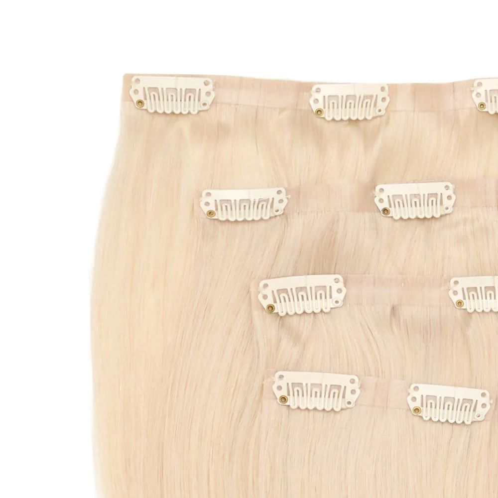 Stranded 18" Seamless Clip-in Human Hair Extension (105g) - Colour #1001 Polar Star - Image 2