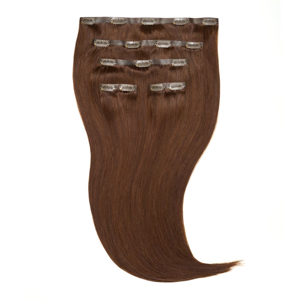 Stranded 18" Seamless Clip-in Human Hair Extension (105g) - Colour #4 Chocolate Dahlia
