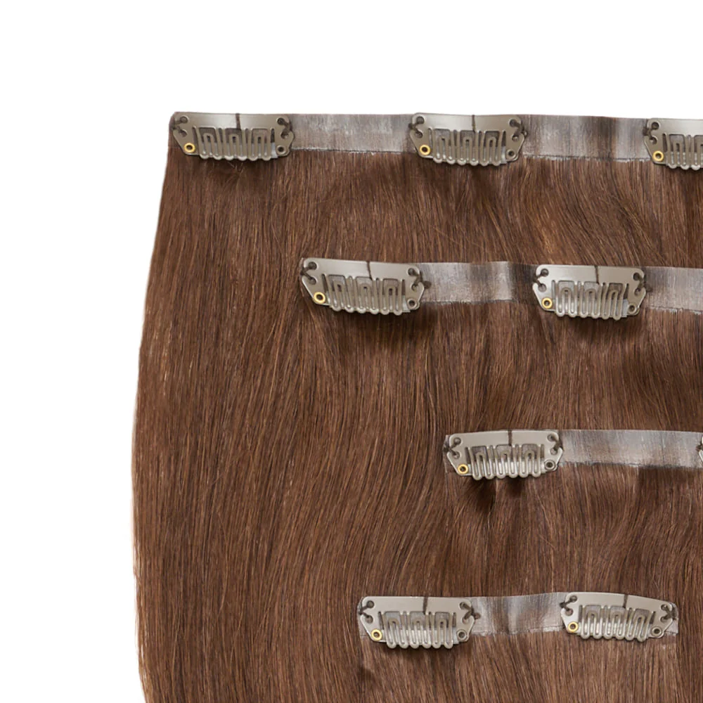 Stranded 18" Seamless Clip-in Human Hair Extension (105g) - Colour #6 Daylilies - Image 2
