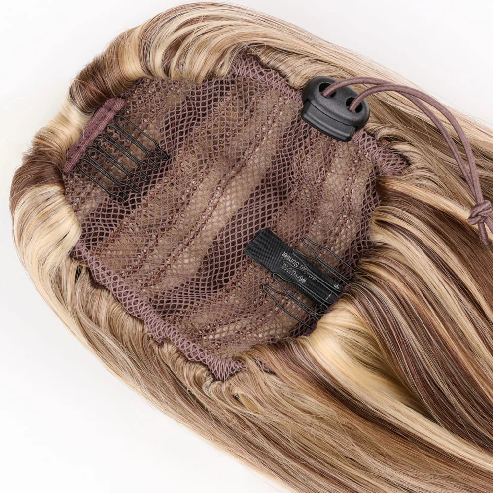 Stranded 20" Blowout Clip-in Ponytail - Colour #6/16/613 Safari Sunset - Image 3