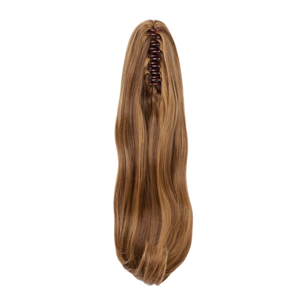 Stranded 20" Blowout Clip-in Ponytail - Colour #6/27 Honey Blush - Image 2