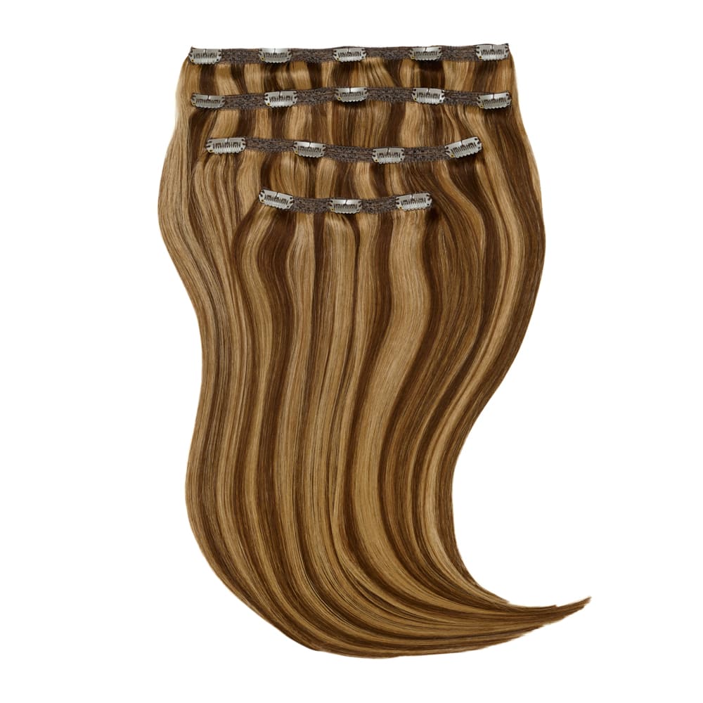 Stranded 20" Lace Clip-in Human Hair Extension (170g) - Colour #4/27 Coral Bells