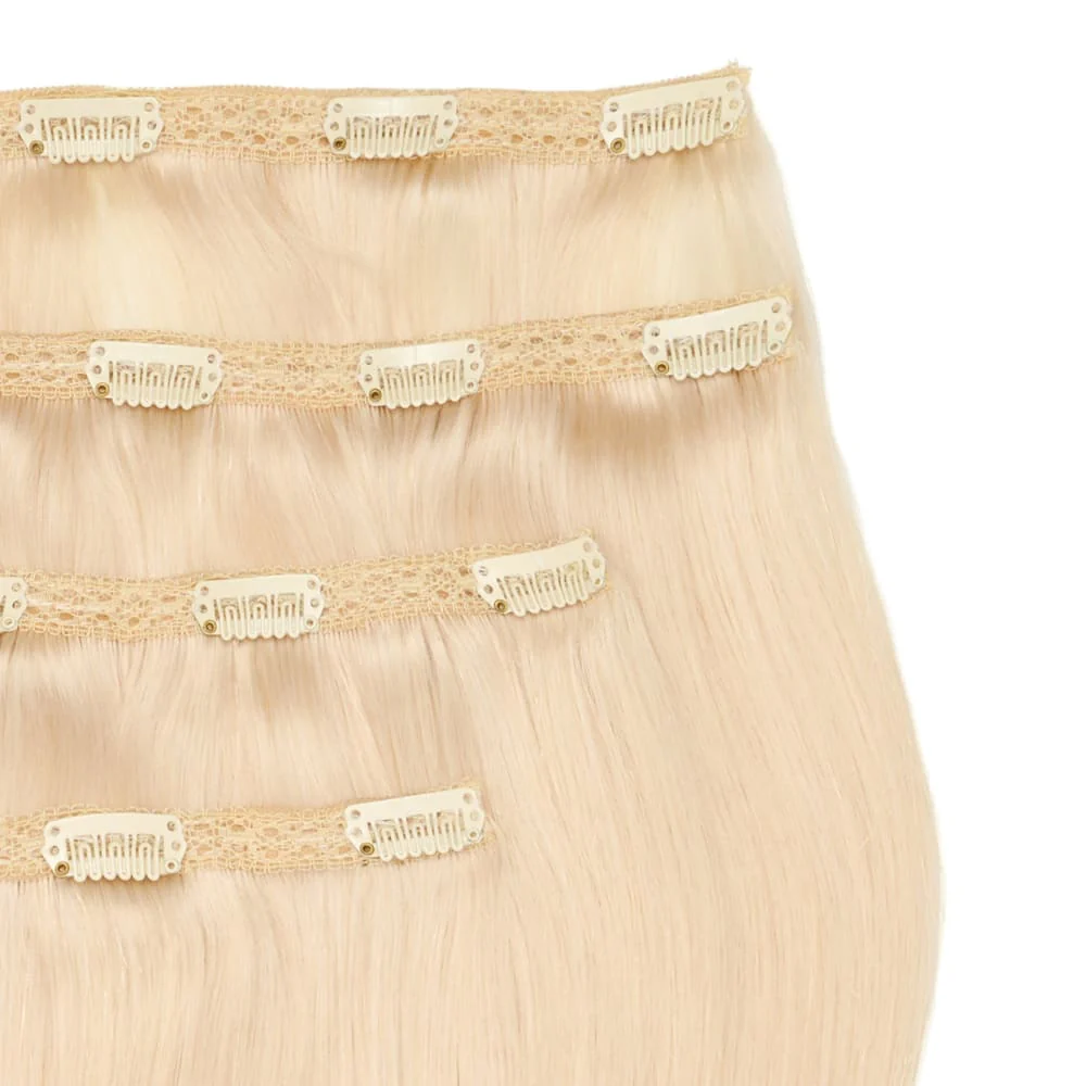 Stranded 20" Lace Clip-in Human Hair Extension (170g) - Colour #60 Lily Of The Valley - Image 2