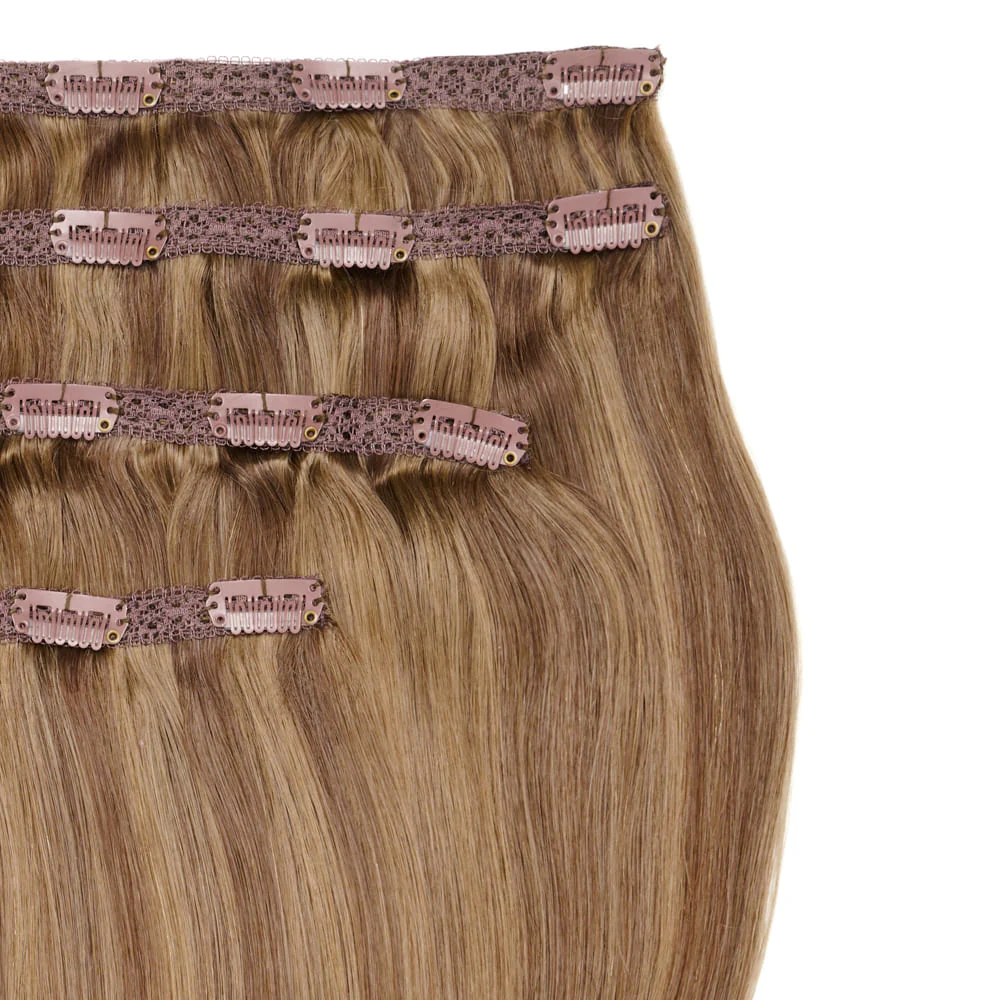 Stranded 20" Lace Clip-in Human Hair Extension (170g) - Colour #8/10 Baby Bronde - Image 2