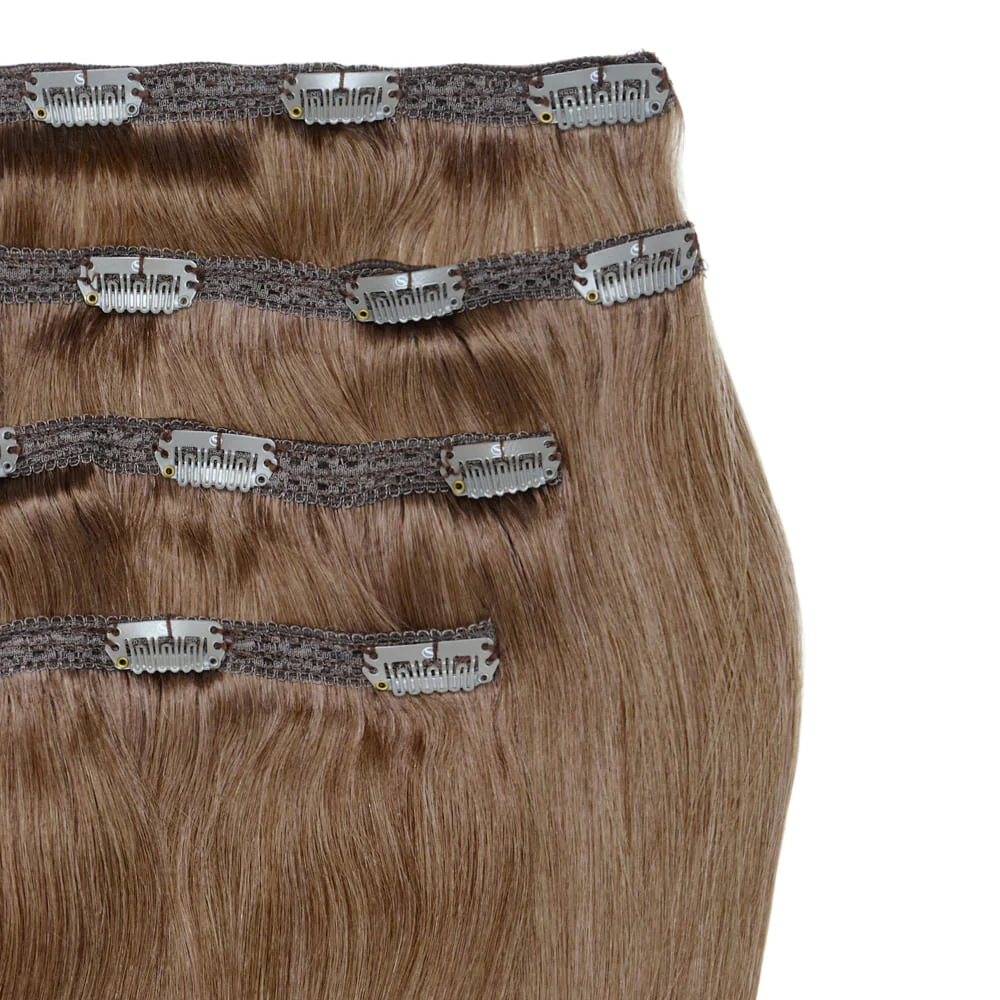 Stranded 20" Lace Clip-in Human Hair Extension (170g) - Colour #8 Hazel Princess - Image 2