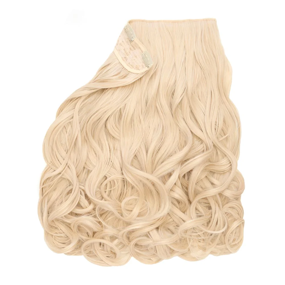 Stranded 20" One Piece Curly Clip-in Hair Extension - Colour #1001 Polar Star - Image 2
