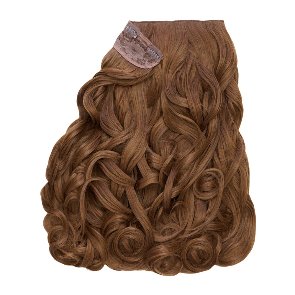 Stranded 20" One Piece Curly Clip-in Hair Extension - Colour #5 Caramel Cosmos - Image 2