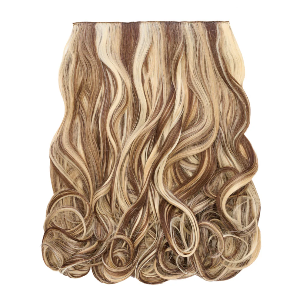 Stranded 20" One Piece Curly Clip-in Hair Extension - Colour #6/16/613 Safari Sunset