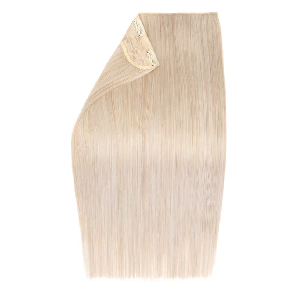 Stranded 20" One Piece Straight Clip-in Hair Extension - Colour #111 Pearl Moon - Image 2