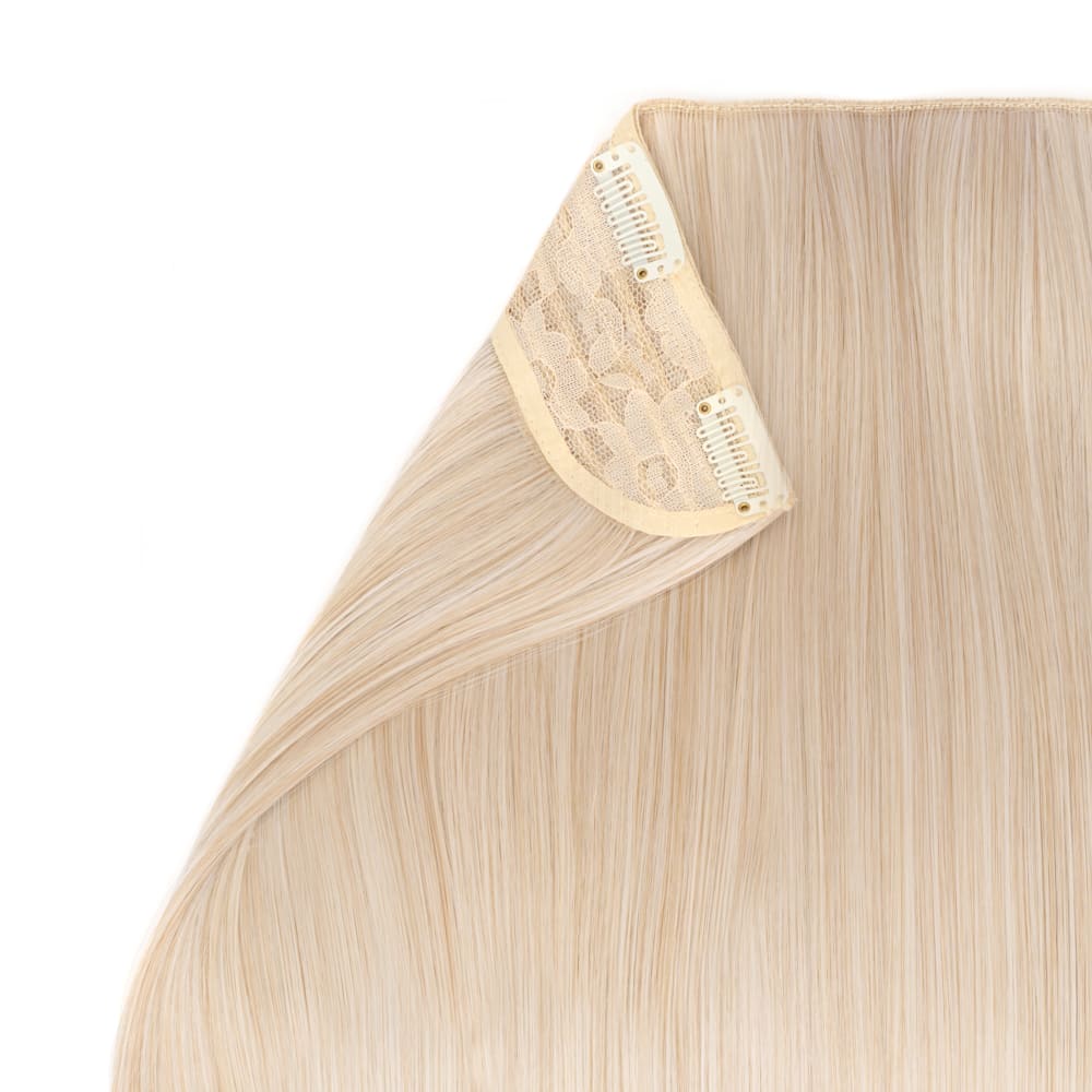 Stranded 20" One Piece Straight Clip-in Hair Extension - Colour #111 Pearl Moon - Image 3