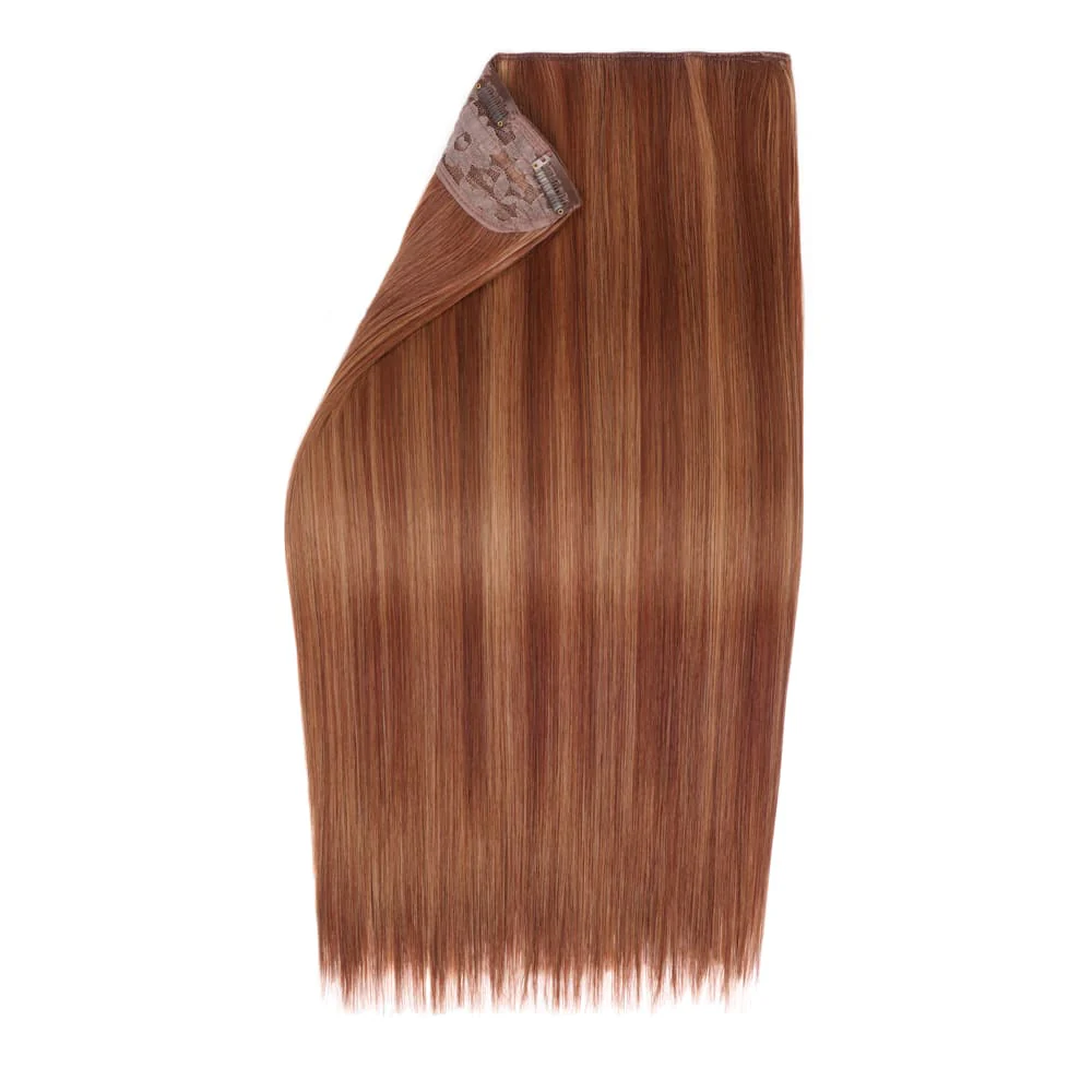Stranded 20" One Piece Straight Clip-in Hair Extension - Colour #33/30 Sunrose - Image 2