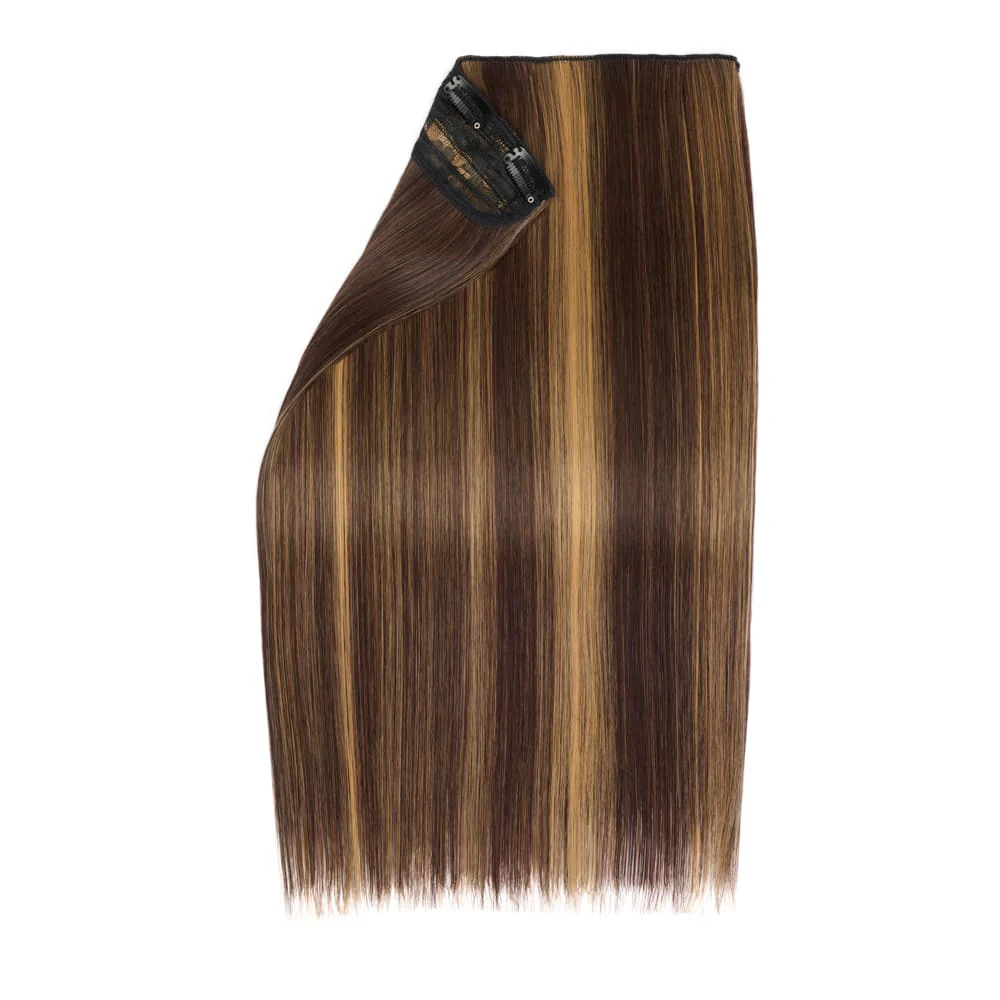 Stranded 20" One Piece Straight Clip-in Hair Extension - Colour #4/27 Coral Bells - Image 2