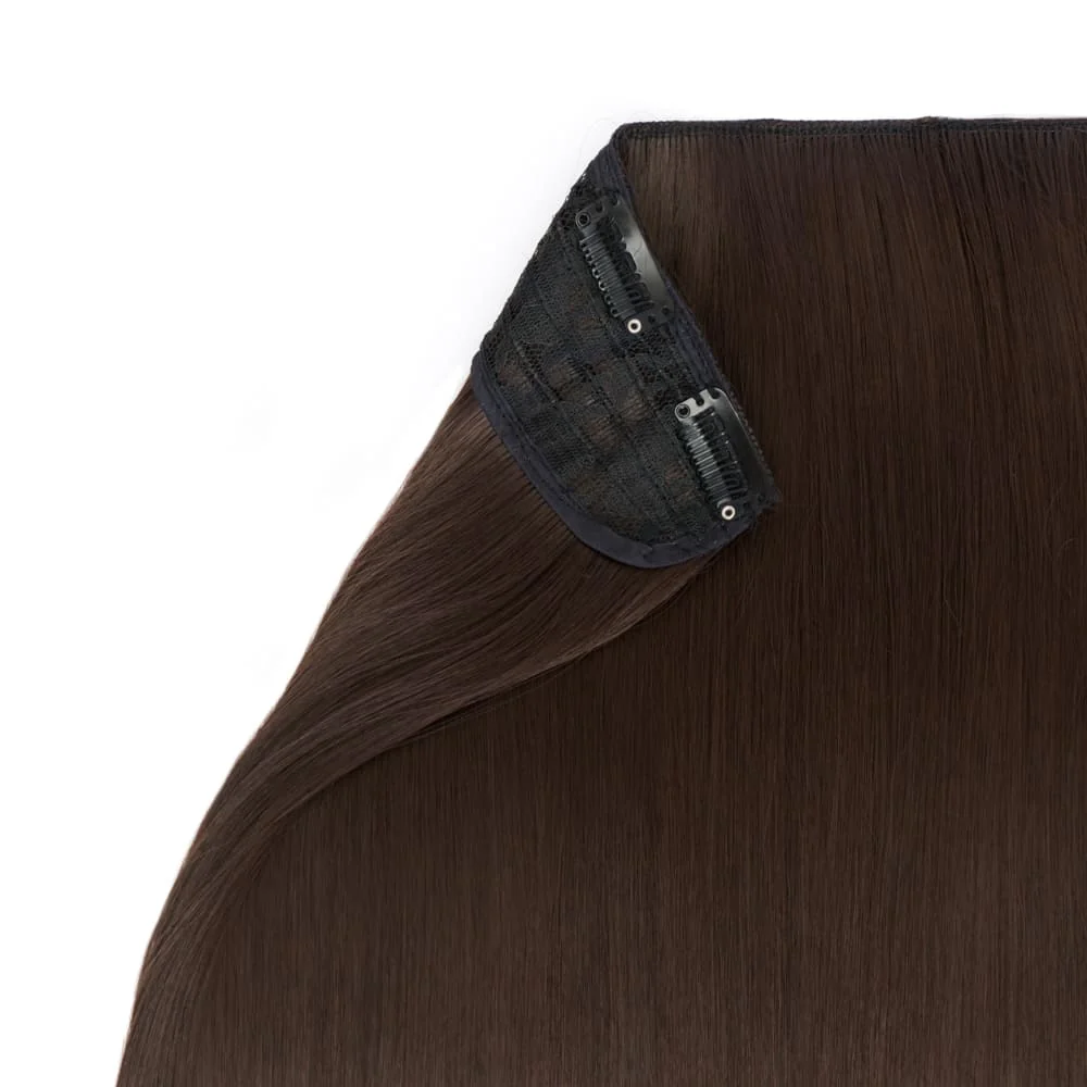 Stranded 20" One Piece Straight Clip-in Hair Extension - Colour #4 Chocolate Dahlia - Image 3