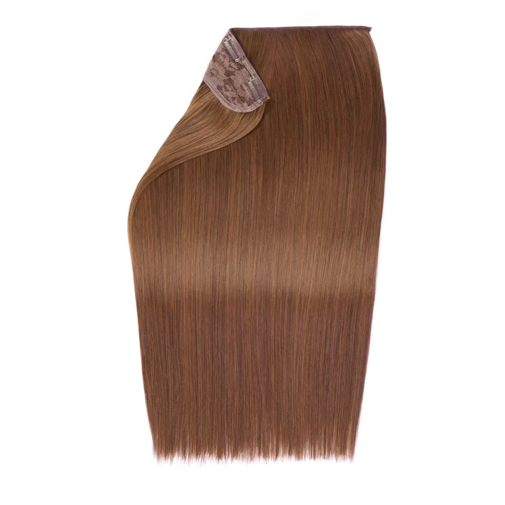 Stranded 20" One Piece Straight Clip-in Hair Extension - Colour #5 Caramel Cosmos - Image 2