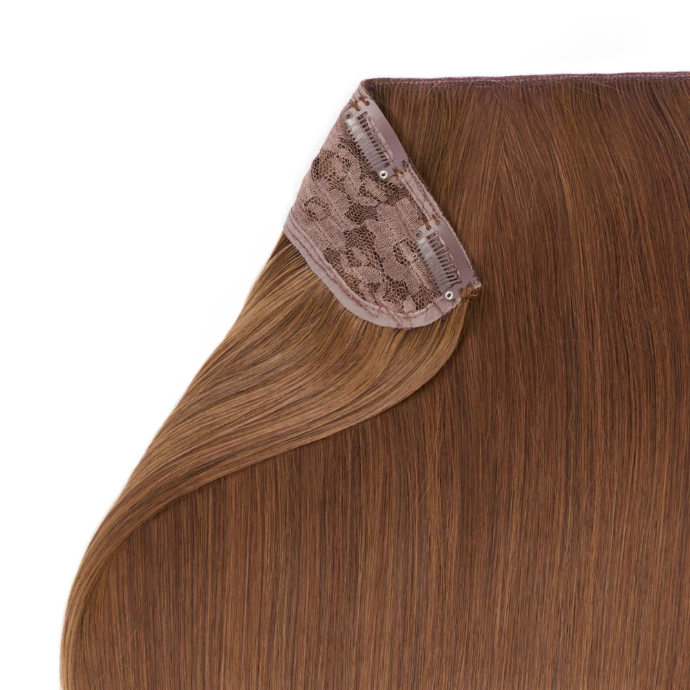Stranded 20" One Piece Straight Clip-in Hair Extension - Colour #5 Caramel Cosmos - Image 3