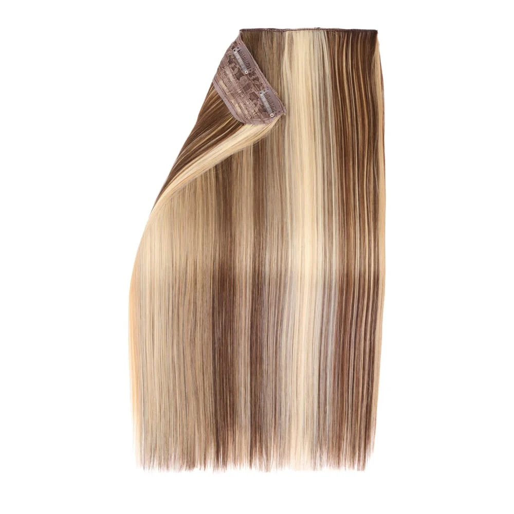 Stranded 20" One Piece Straight Clip-in Hair Extension - Colour #6/16/613 Safari Sunset - Image 2