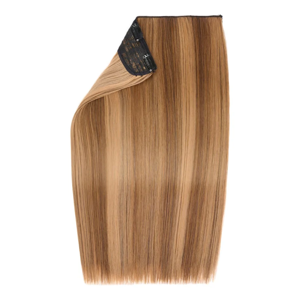Stranded 20" One Piece Straight Clip-in Hair Extension - Colour #6/27 Honey Blush - Image 2