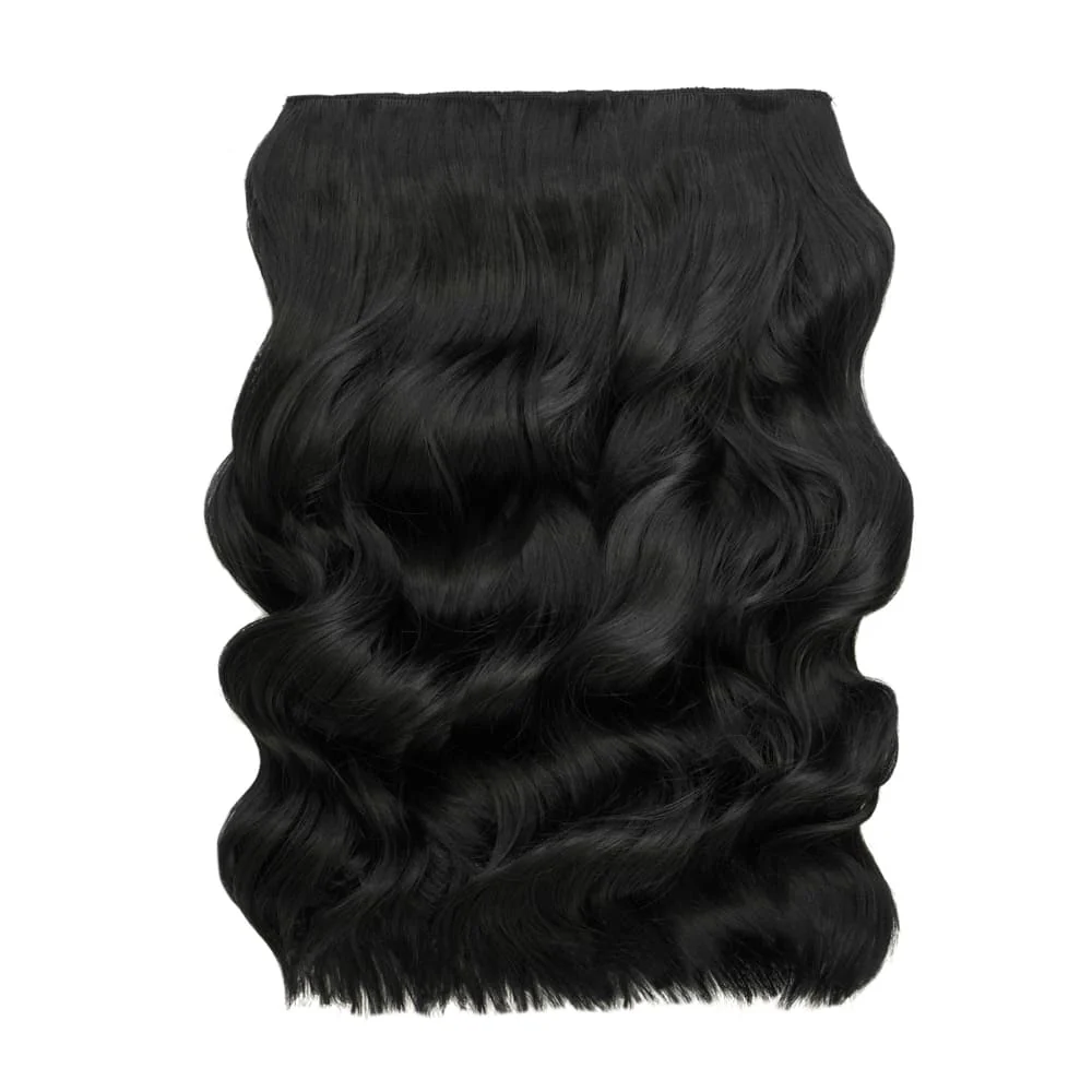 Stranded 20" One Piece Wand Wave Clip-in Hair Extension - Colour #1 Black Magic